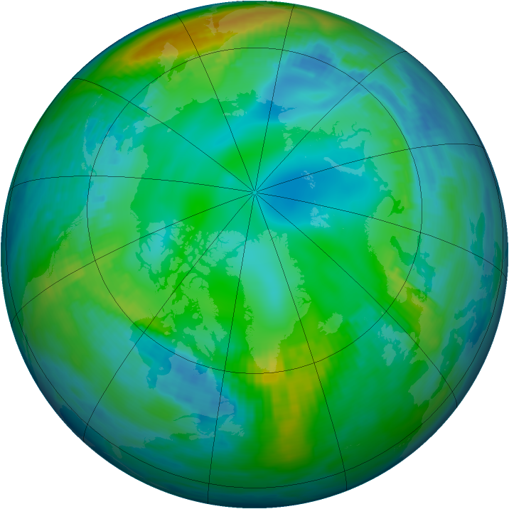 Arctic ozone map for 17 November 1985